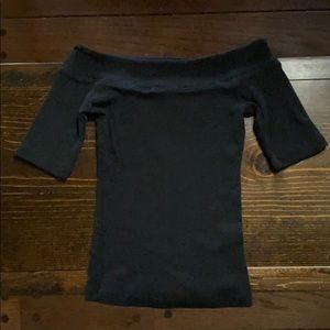 Ribbed off the shoulder top